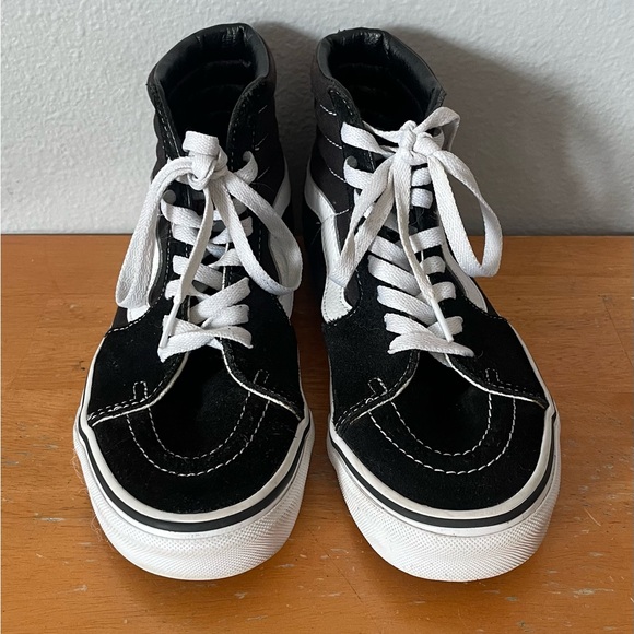 Vans Mens/Womens Black and White High-Top Sneakers - Picture 2 of 4